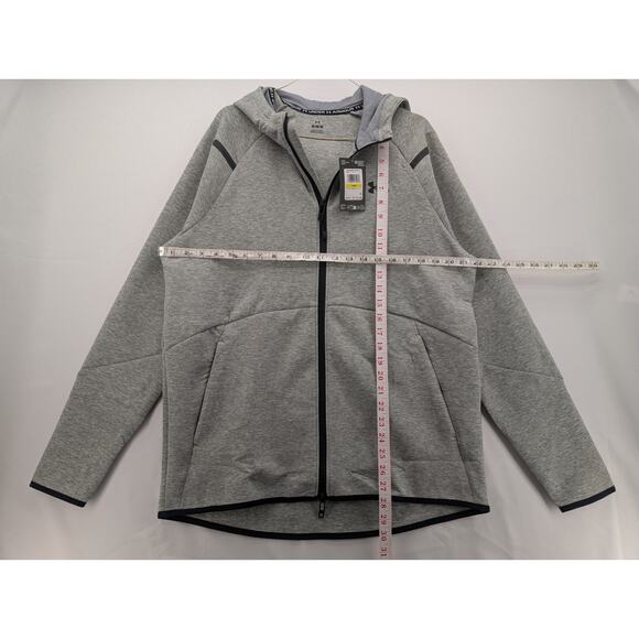 NWT Under Armour Men's UA Unstoppable Fleece Full-Zip in Mod Grey size Medium - Picture 7 of 7